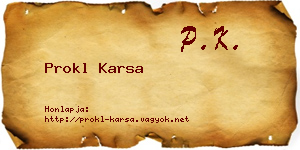 Prokl Karsa névjegykártya
